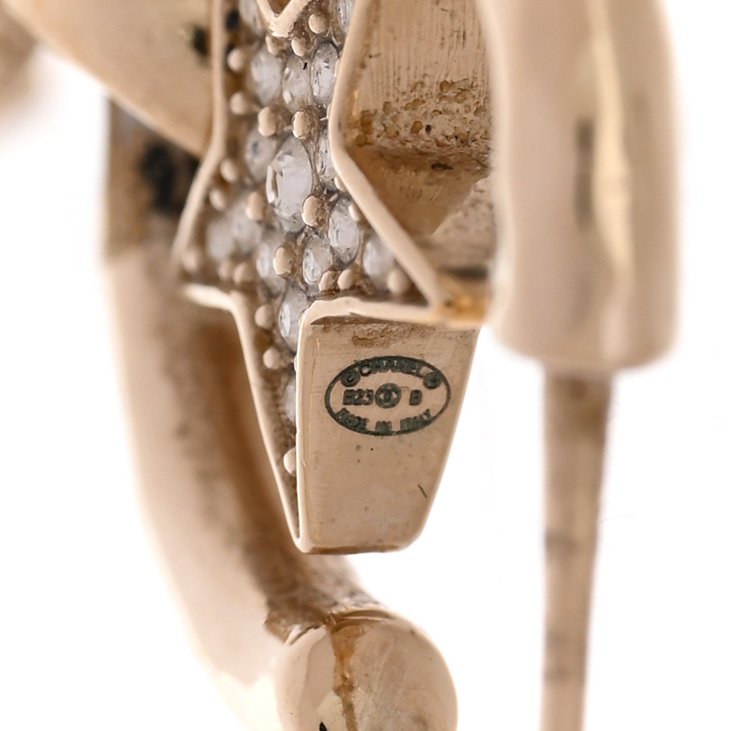 Chanel Crystal CC Star Long Drop Earrings Gold 4 of 5