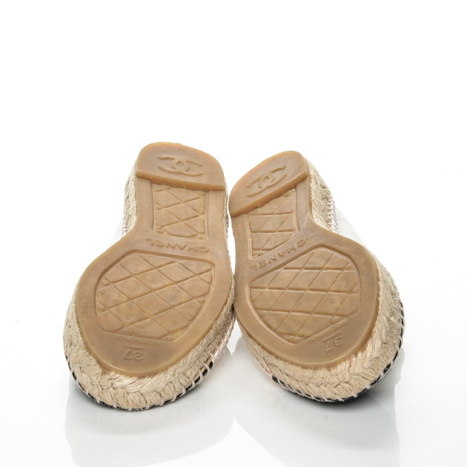 Chanel Lambskin Espadrilles 37 White Black 5 of 9