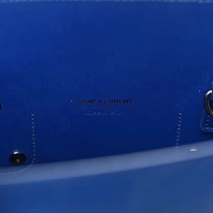 Saint Laurent Calfskin Crocodile Embossed Small Sac De Jour Royal Blue 7 of 18