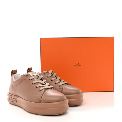 Hermes Calfskin Womens Happy Sneakers 37 Rose Perle 10 of 10