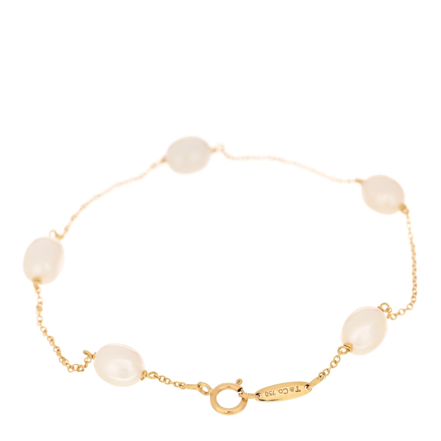 Tiffany 18K Yellow Gold Cultured Pearl 6-6.5mm Elsa Peretti Pearls By The Yard Bracelet 2 of 3