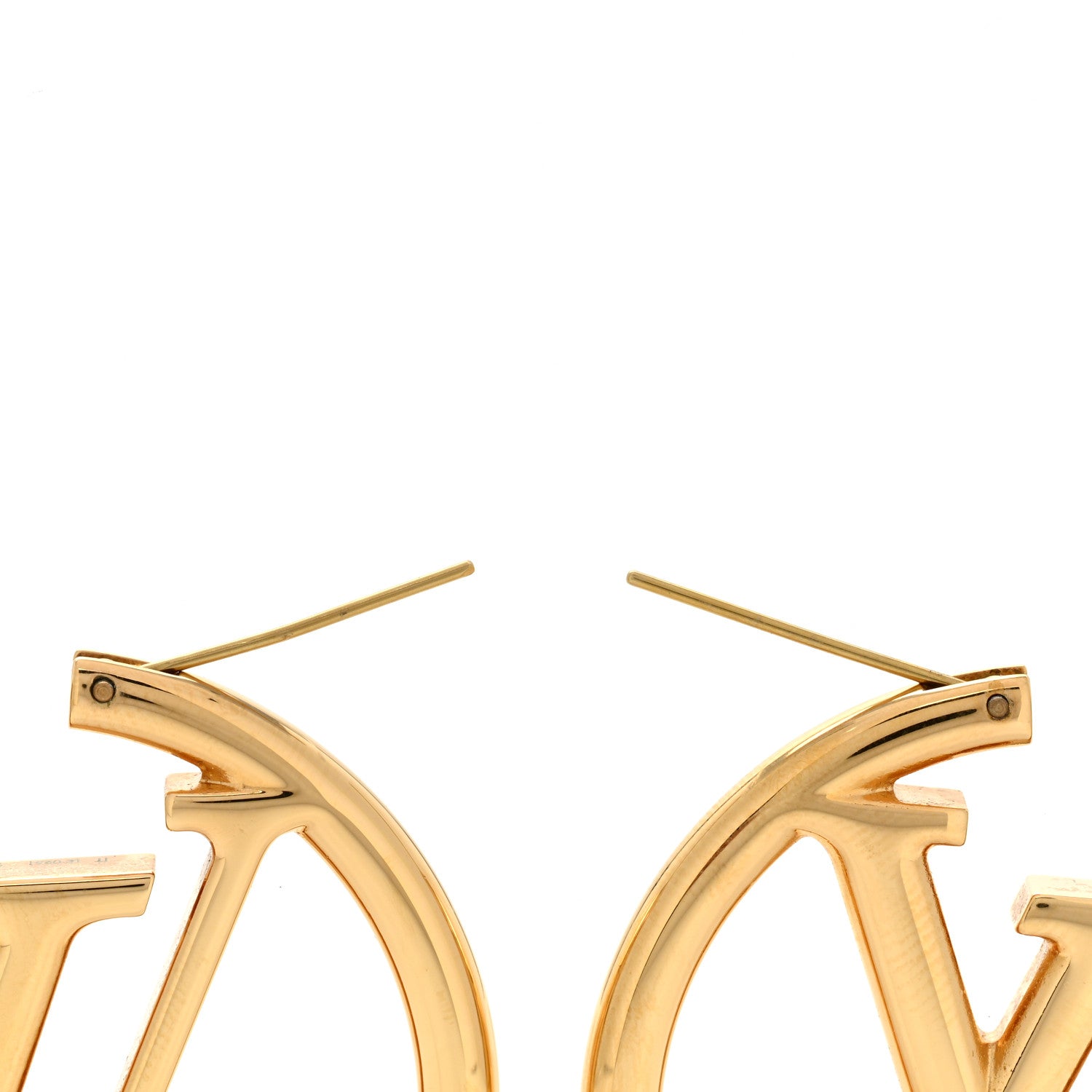 Louis Vuitton Metal Louise Hoop Earrings Gold 3 of 4