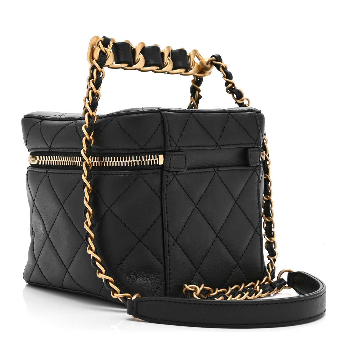 Chanel Calfskin Quilted Small Vanity Case With Chain Black 4 of 11
