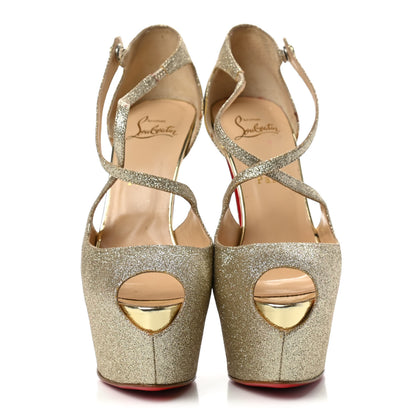 Christian Louboutin Kid Glitter Exagona 160 Pumps 39.5 Gold 2 of 9