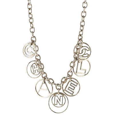 Chanel Metal Hoop Cuba Logo Necklace Gold 1 of 5