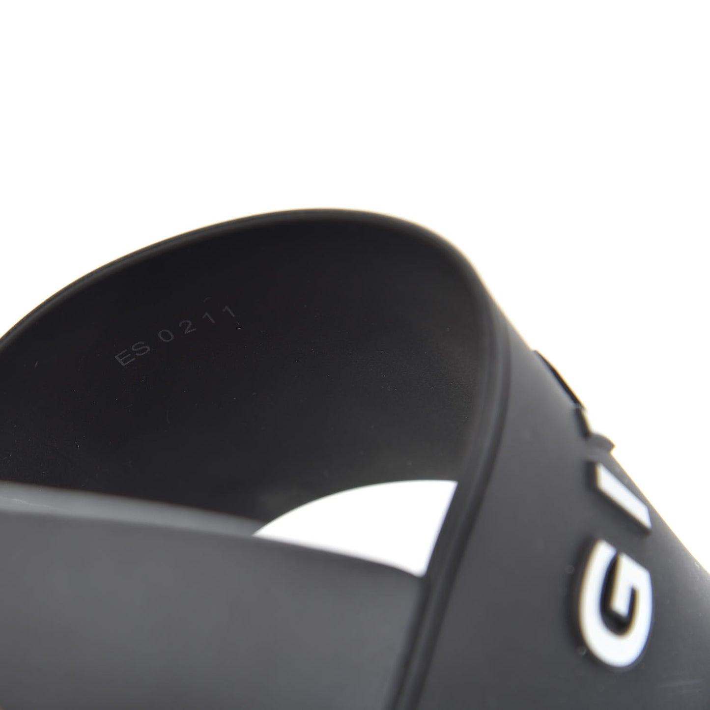Rubber Logo Pool Slide Sandals 39 Black