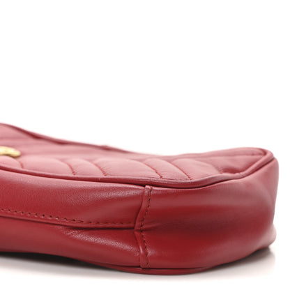Gucci Calfskin Matelasse Mini GG Marmont Crossbody Bag Hibiscus Red 15 of 17
