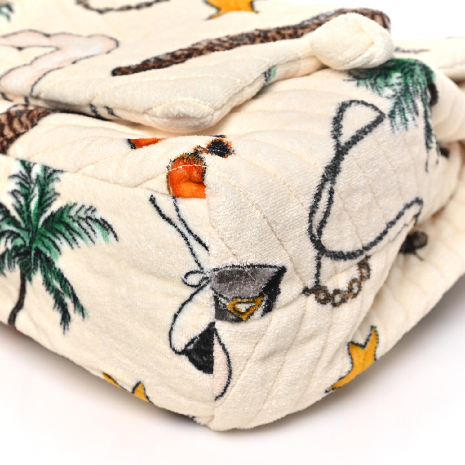 Saint Laurent Terrycloth Summer Print Matelasse Backpack Poudre White Multicolor 10 of 10