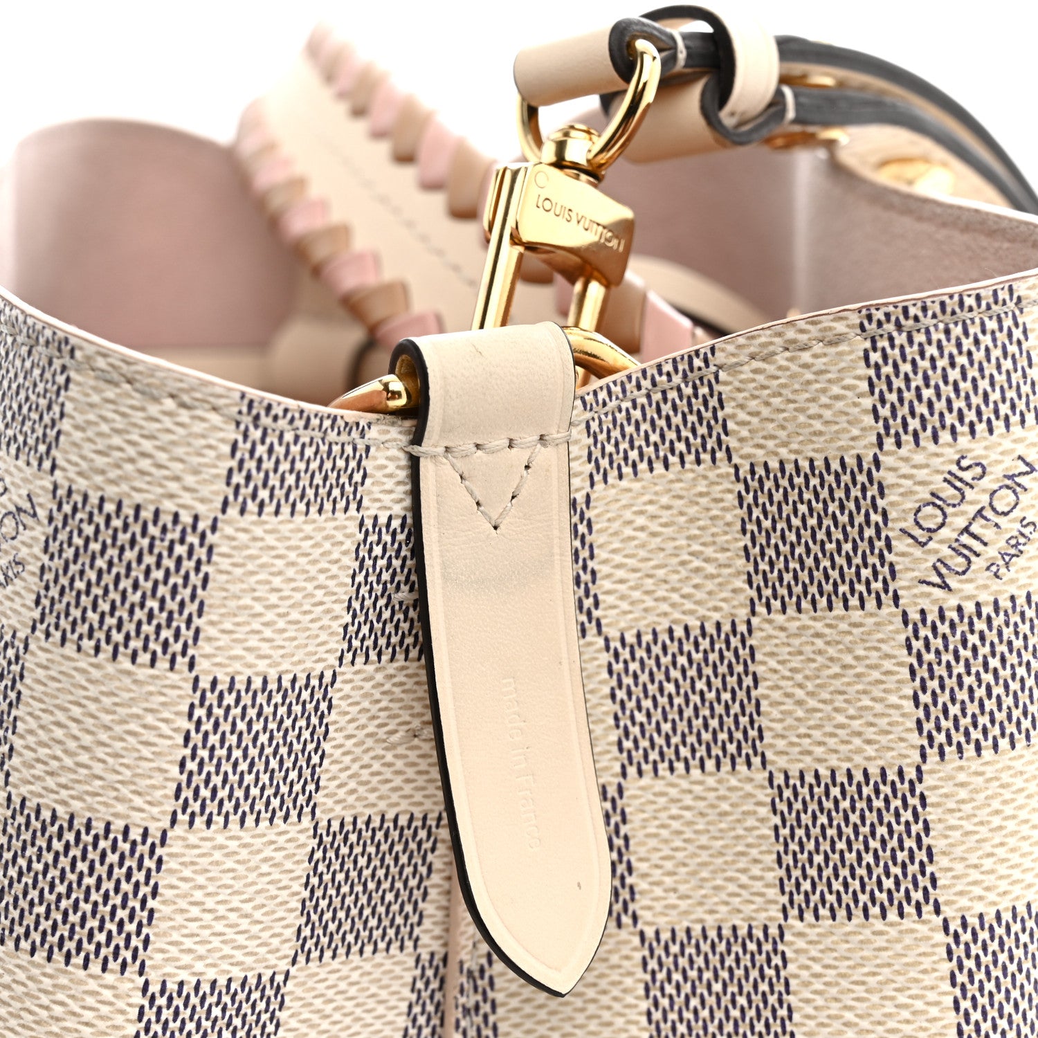Louis Vuitton Damier Azur Braided Neonoe BB Pink 10 of 11
