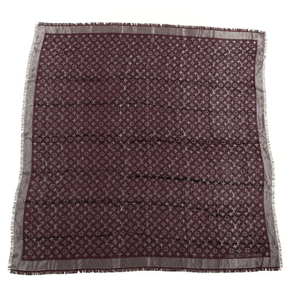 Louis Vuitton Silk Lurex Wool Monogram Shine Shawl Amarante 1 of 3