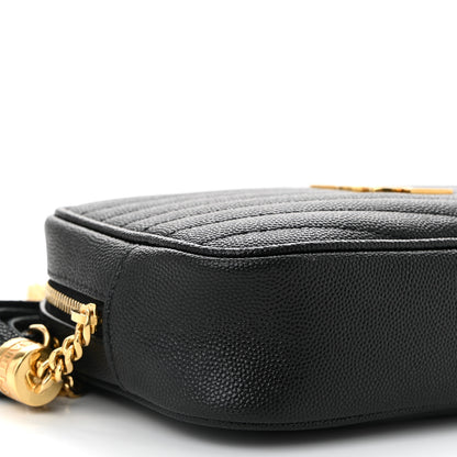 Saint Laurent Grain De Poudre Matelasse Monogram Mini Lou Camera Bag Black 9 of 11