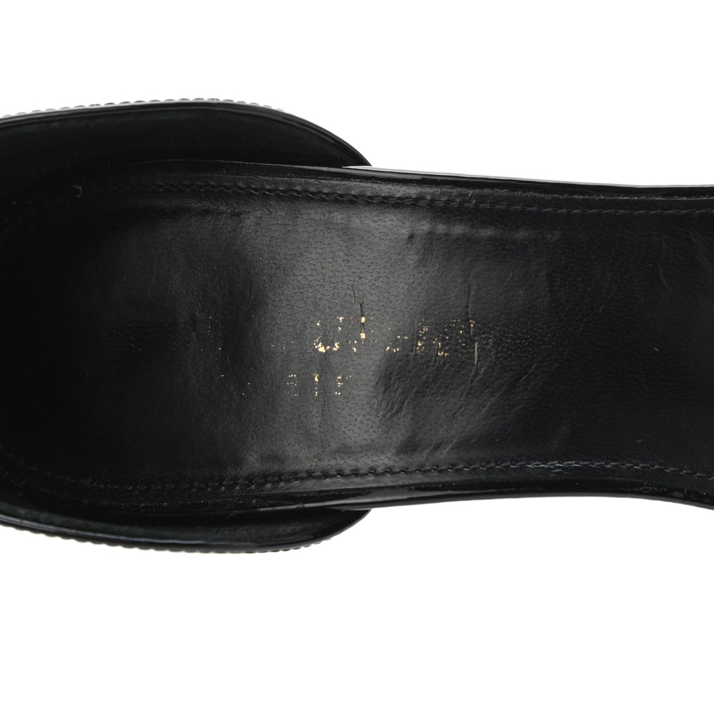 Patent Calfskin Opyum 110 Sandals 38 Black