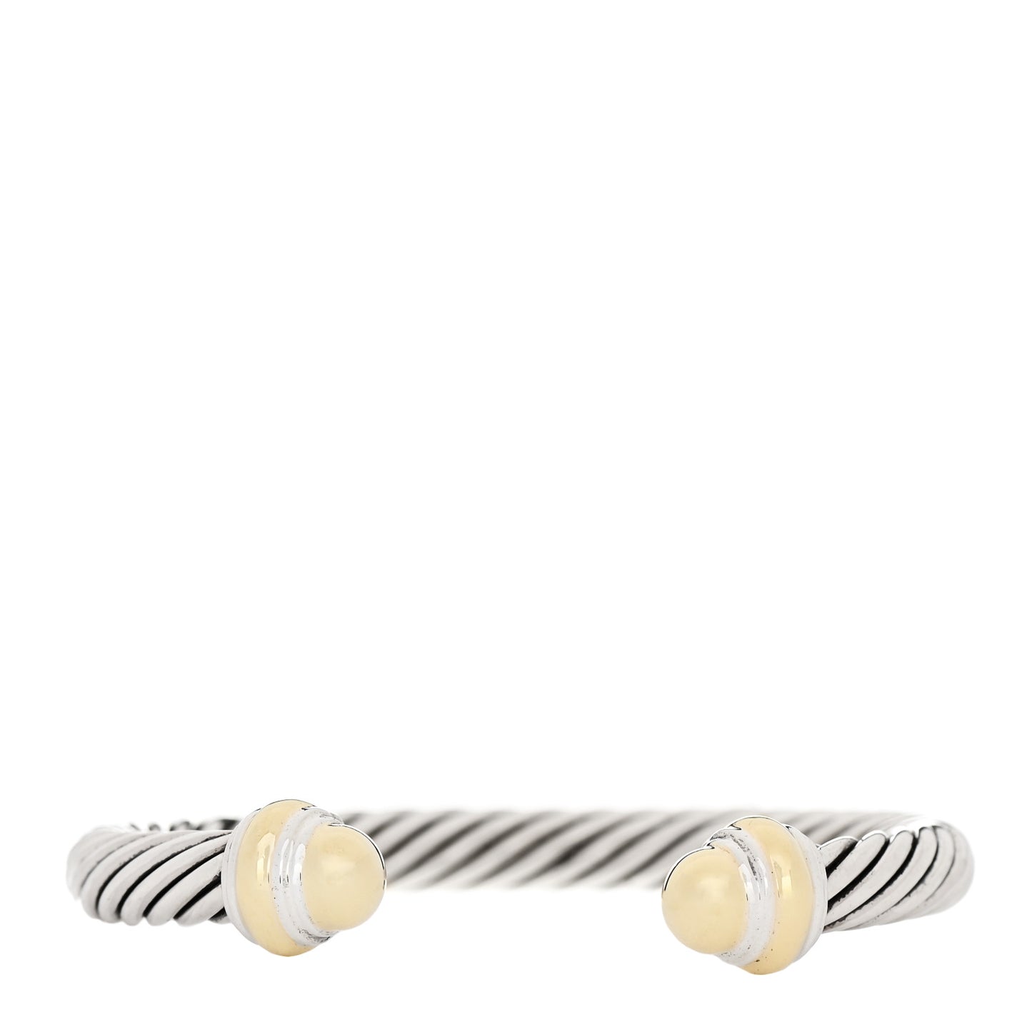 Sterling Silver 14K Yellow Gold 7mm Cable Classics Bracelet