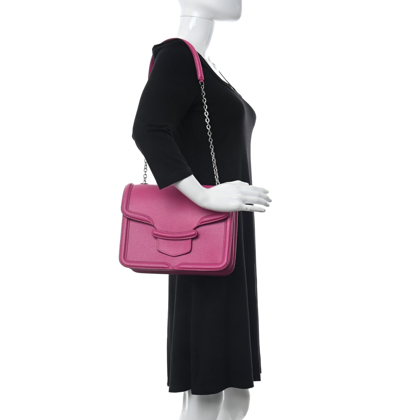 Calfskin Heroine Chain Satchel Pink