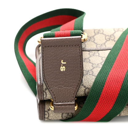 Gucci GG Supreme Monogram Web Small Neo Vintage Double Flap Messenger Bag Beige New Acero 11 of 11