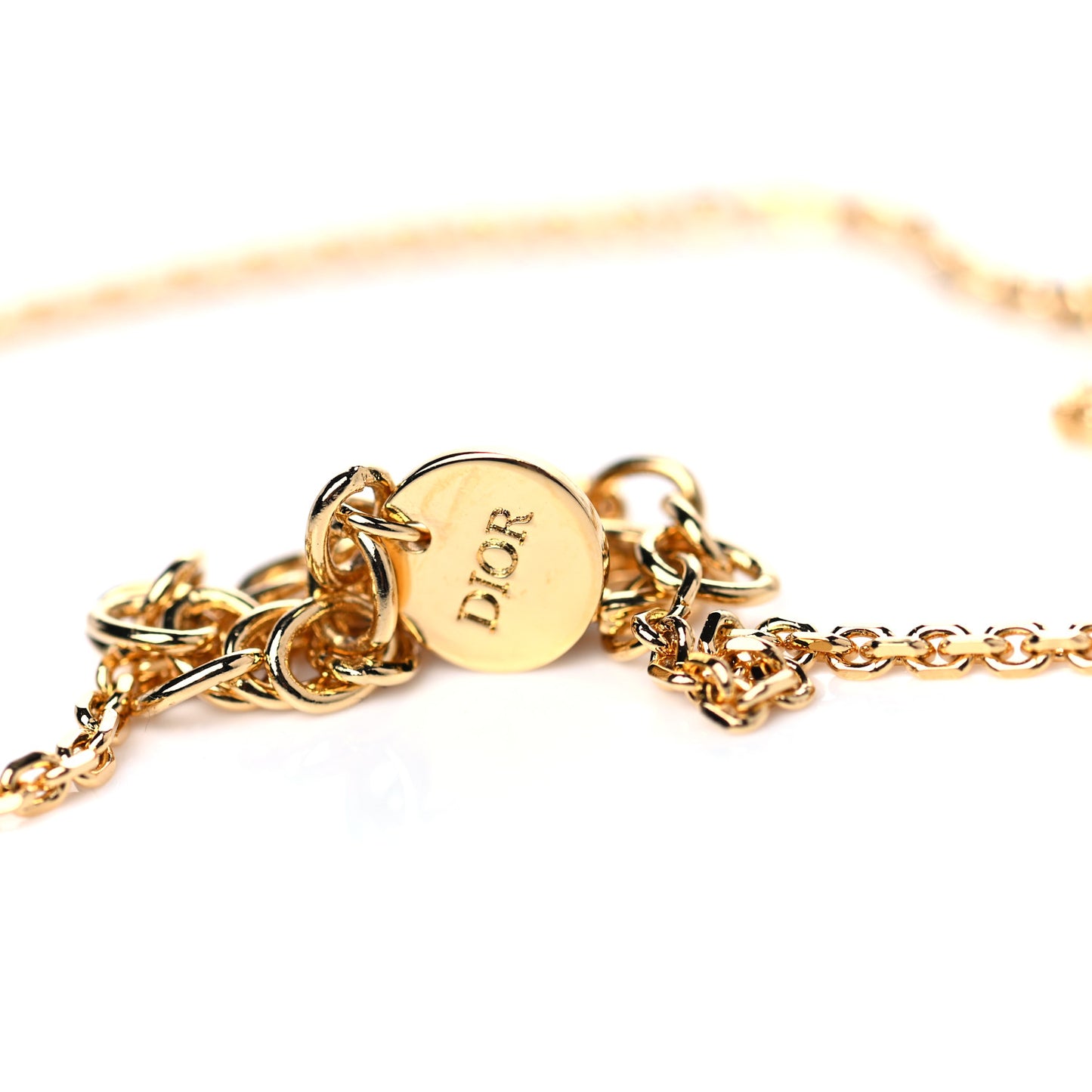 Crystal Diorable Giraffe Logo Necklace Gold