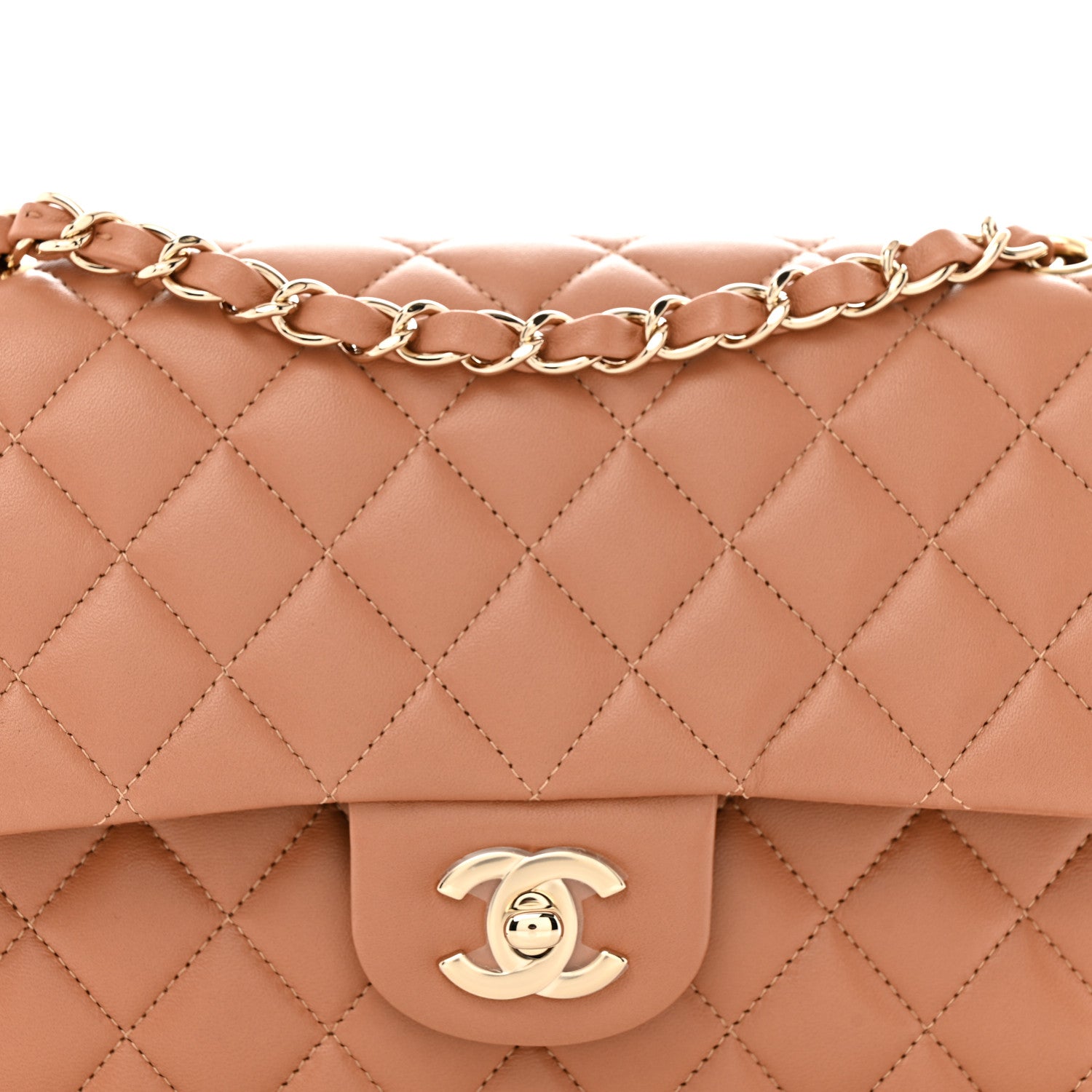 Chanel Lambskin Quilted Medium Double Flap Brown 8 of 10