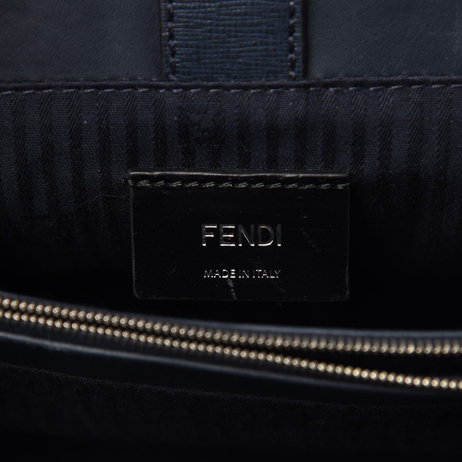 Fendi Vitello Elite Colorblock Petite 2Jours Tote Lavagna Oceano Argento 6 of 9