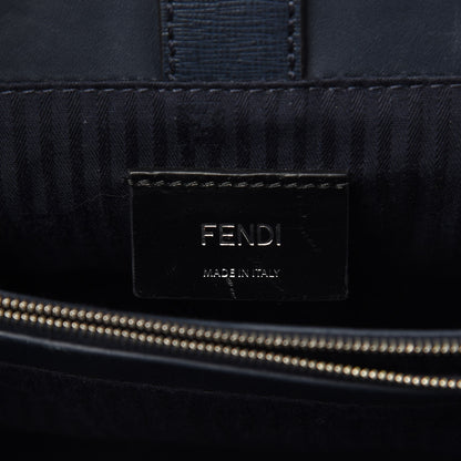 Fendi Vitello Elite Colorblock Petite 2Jours Tote Lavagna Oceano Argento 6 of 9