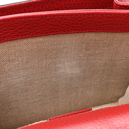 Gucci Dollar Calfskin Small Interlocking G Shoulder Bag Red 16 of 17