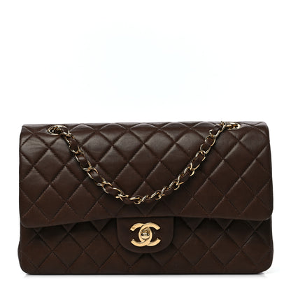 Chanel Lambskin Quilted Medium Double Flap Dark Brown 1 of 9