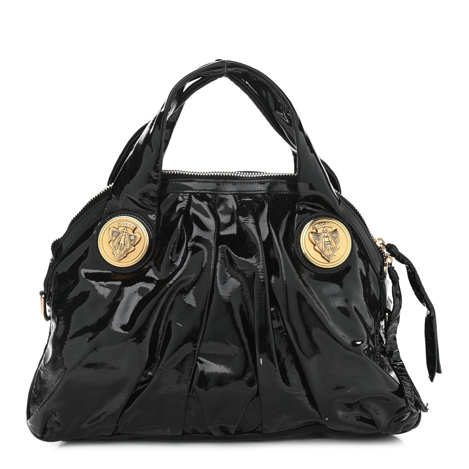 Gucci Patent Medium Hysteria Top Handle Bag Black 1 of 13