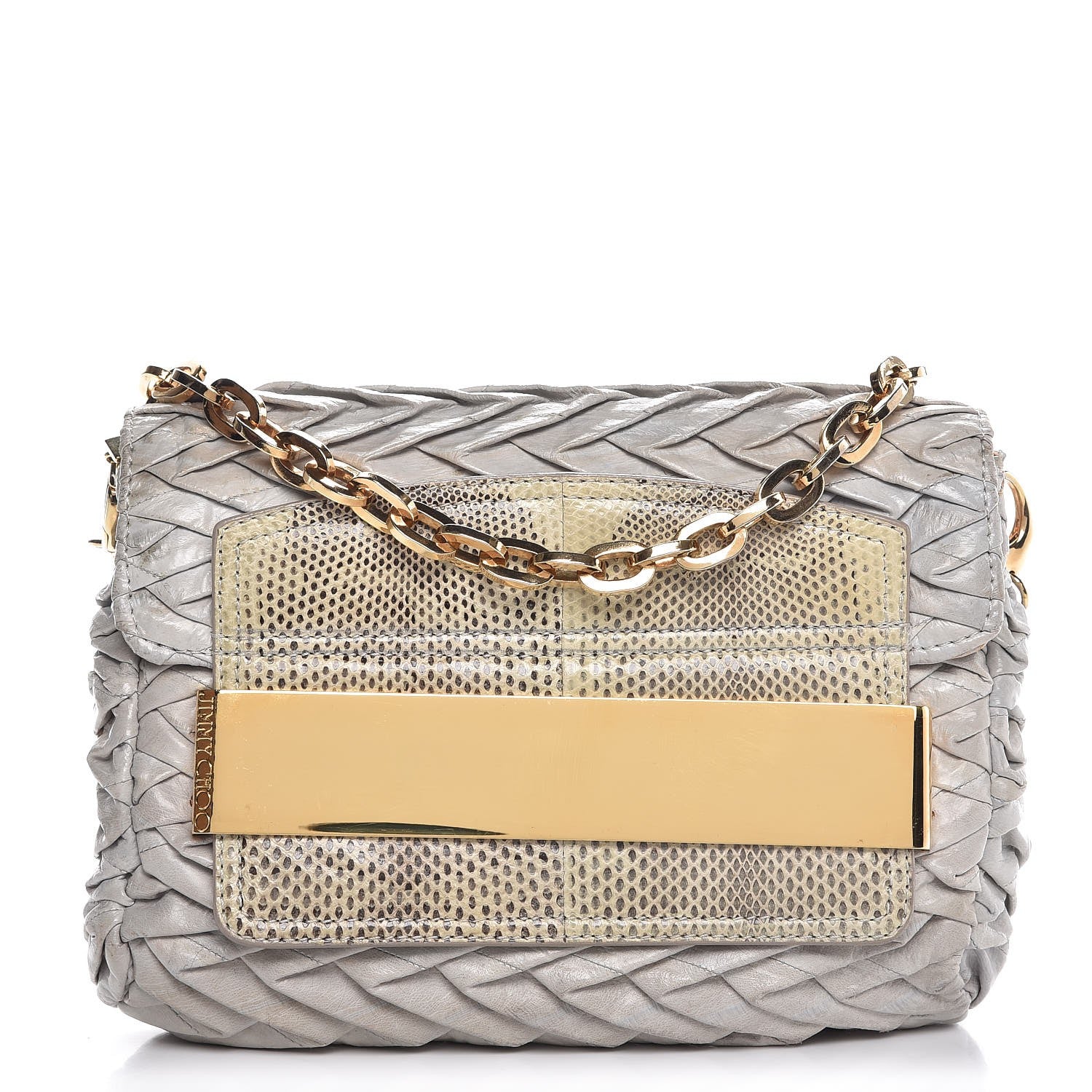 Jimmy Choo Eel Skin Python Carolina Clutch 1 of 12