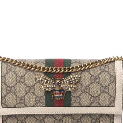 Gucci GG Supreme Monogram Web Queen Margaret Chain Wallet White 7 of 10