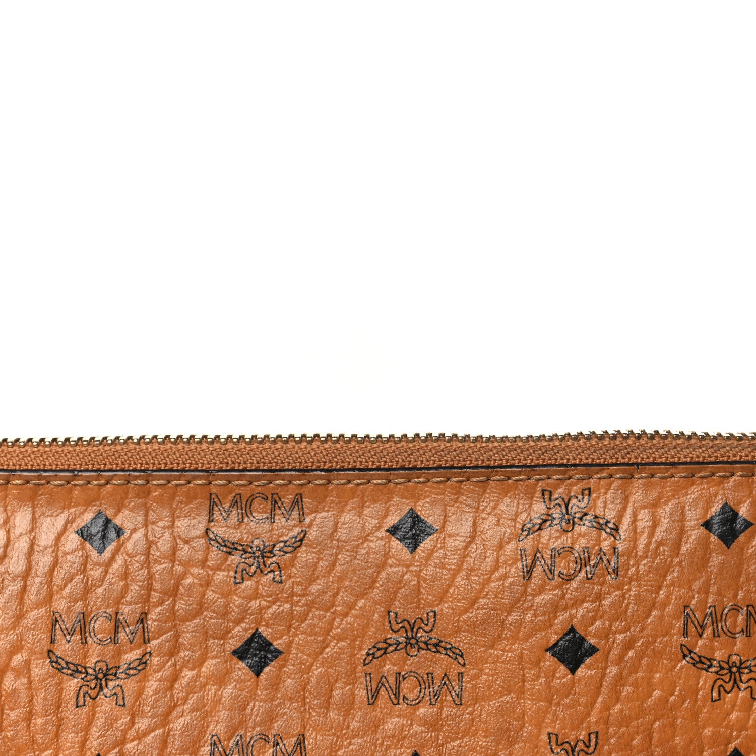 MCM Visetos Medium Crossbody Pouch Cognac 13 of 14