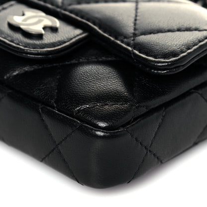 Chanel Lambskin Quilted Mini Chain Belt Bag Black 10 of 13