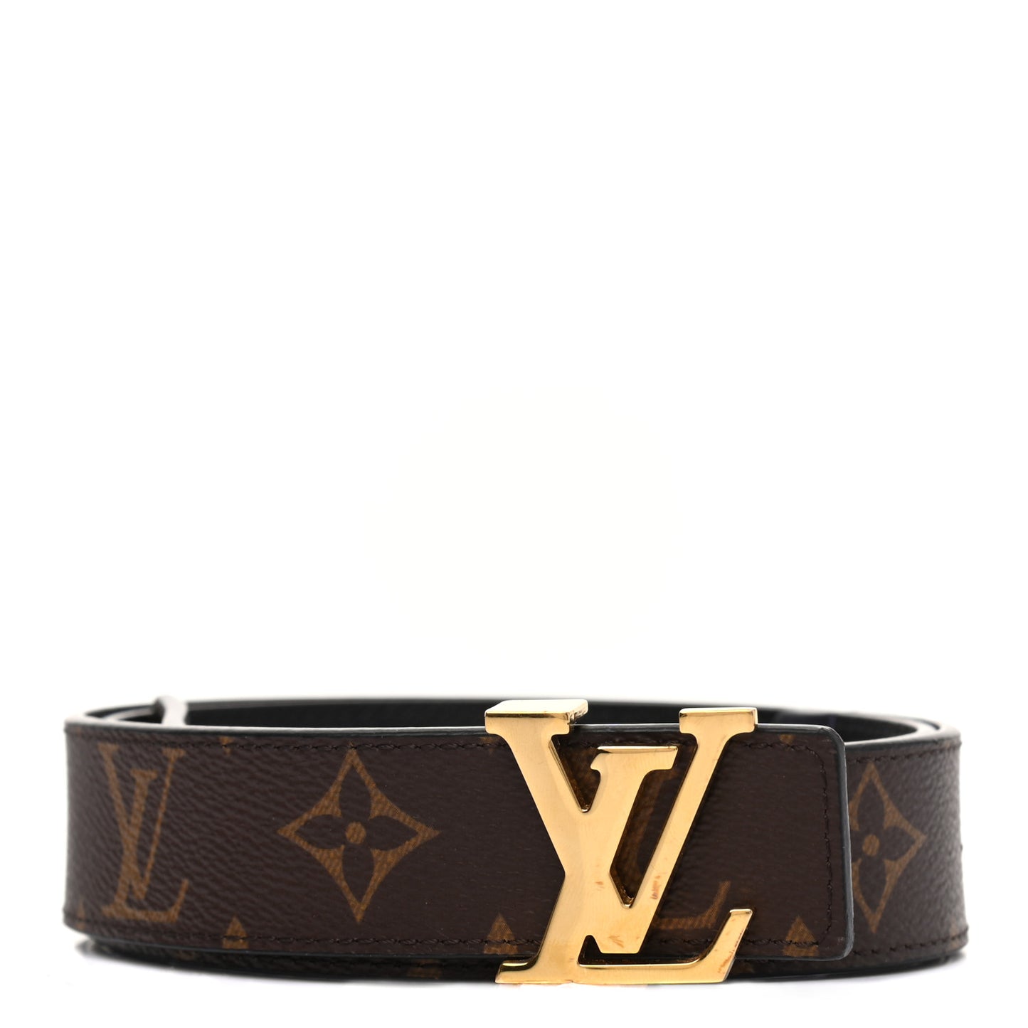 Calfskin Monogram 30mm LV Initiales Reversible Belt 75 30 Black