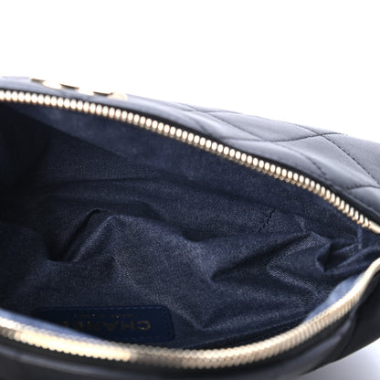 Chanel Lambskin Quilted Resin Bi-Color Waist Bag Fanny Pack Black 4 of 4