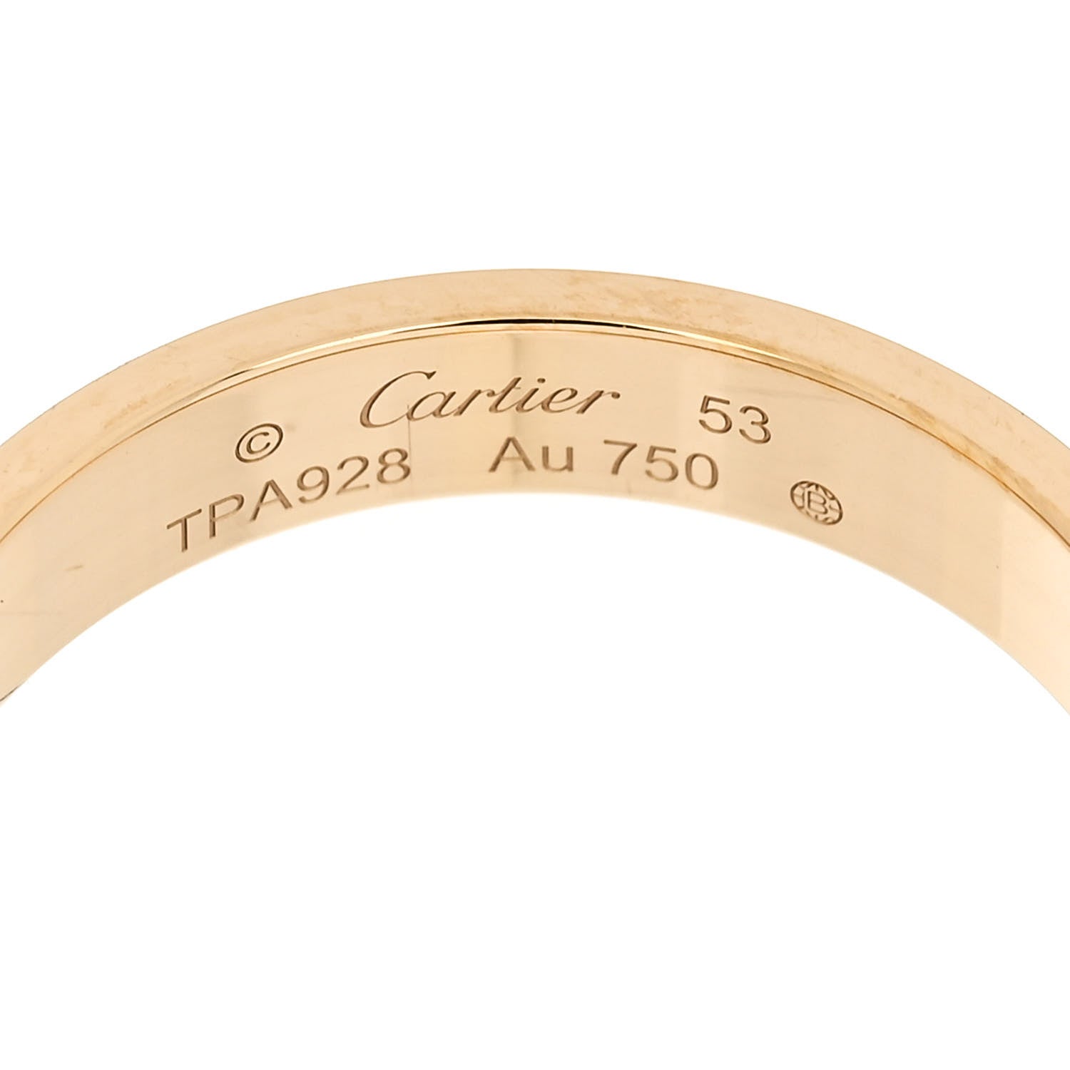 Cartier 18K Yellow Gold 3.5mm LOVE Wedding Band Ring 53 6.5 4 of 5