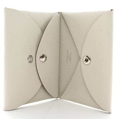 Hermes Chevre Mysore Calvi Duo Card Case Mushroom 5 of 9