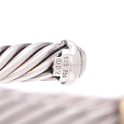 David Yurman Sterling Silver 18K Yellow Gold Lemon Citrine 7mm Cable Classics Single Station Bracelet M 4 of 5