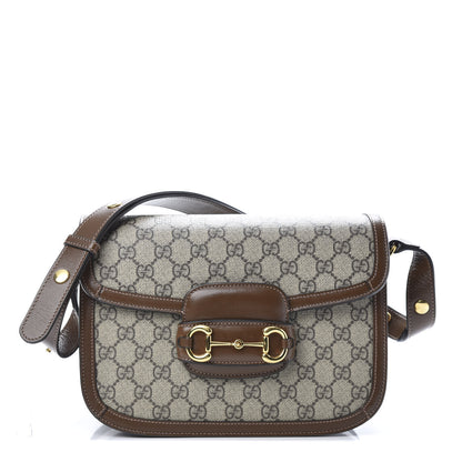 Gucci GG Supreme Monogram Horsebit 1955 Shoulder Bag Beige Brown Sugar 1 of 12