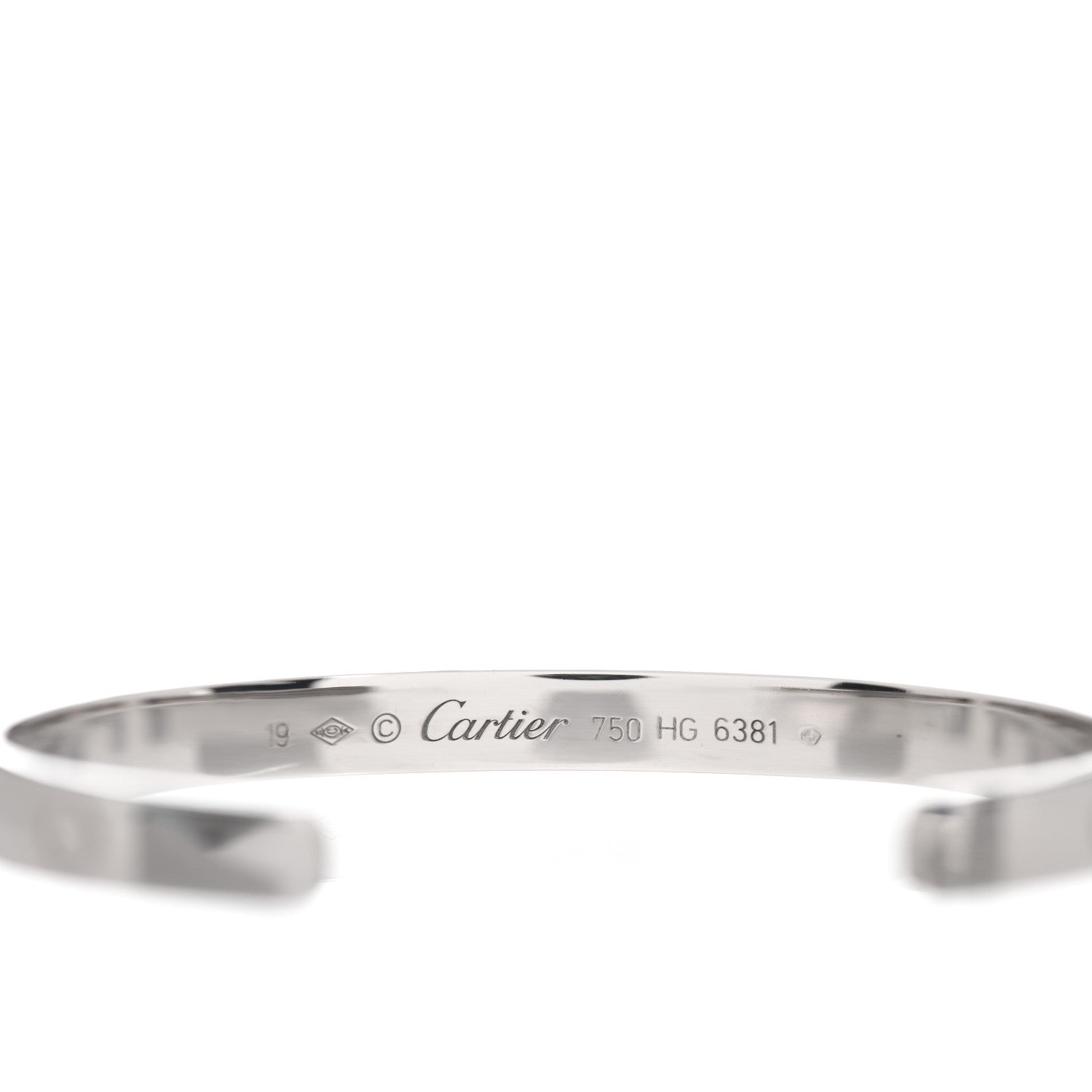 Cartier 18K White Gold LOVE Cuff Bracelet 19 4 of 4