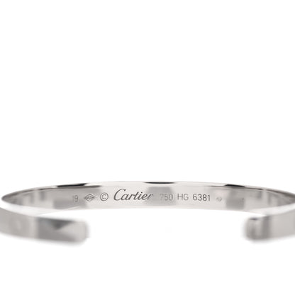Cartier 18K White Gold LOVE Cuff Bracelet 19 4 of 4