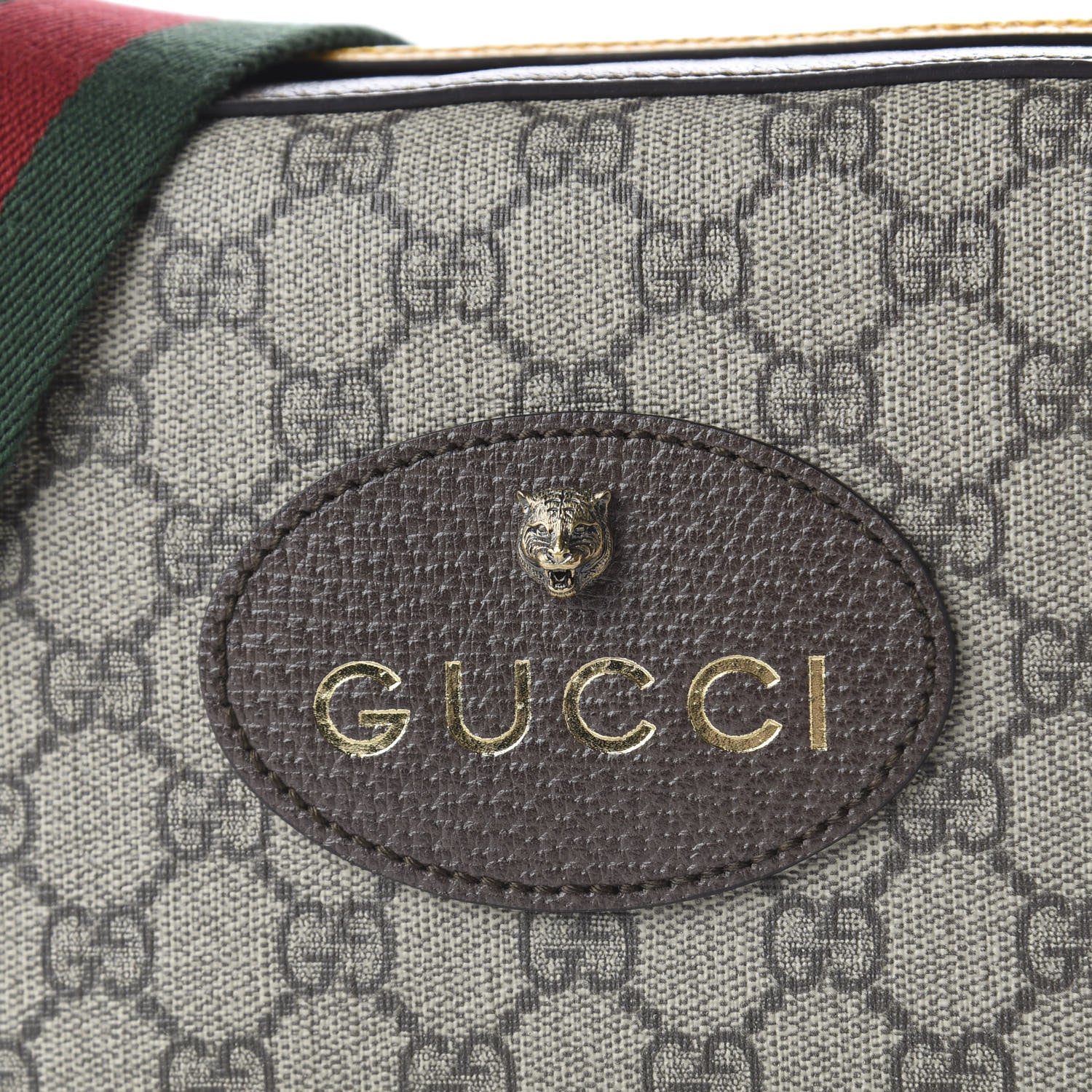 Gucci GG Supreme Monogram Web Neo Vintage Shoulder Bag Beige New Acero Crop 9 of 10