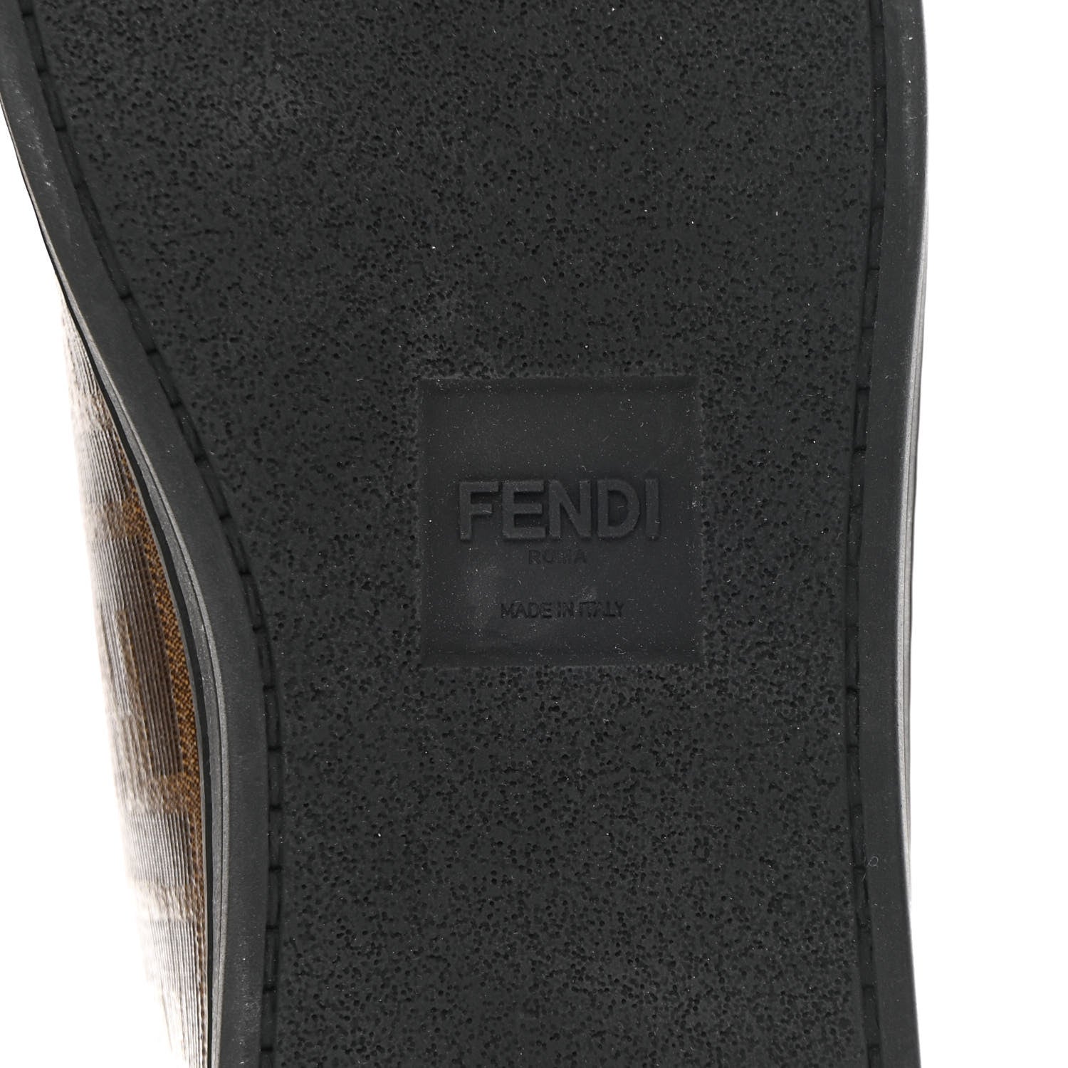 Fendi Glazed Fabric FF 1974 Stamp Patch High Top Sneakers 39.5 Mogano Panna Black 5 of 11