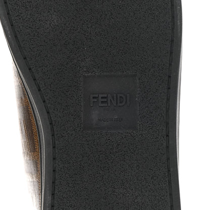Fendi Glazed Fabric FF 1974 Stamp Patch High Top Sneakers 39.5 Mogano Panna Black 5 of 11