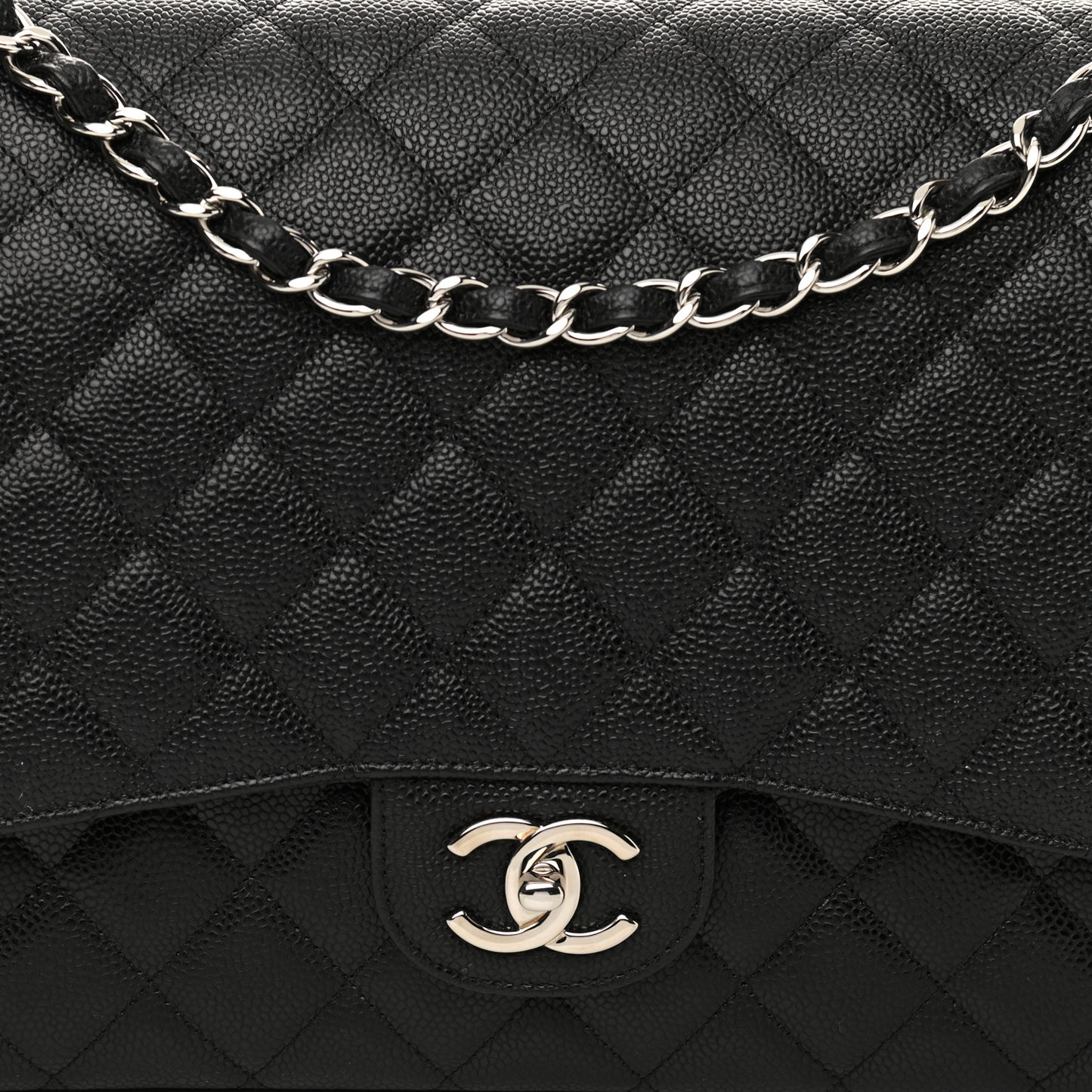 Caviar Quilted Maxi Double Flap Black
