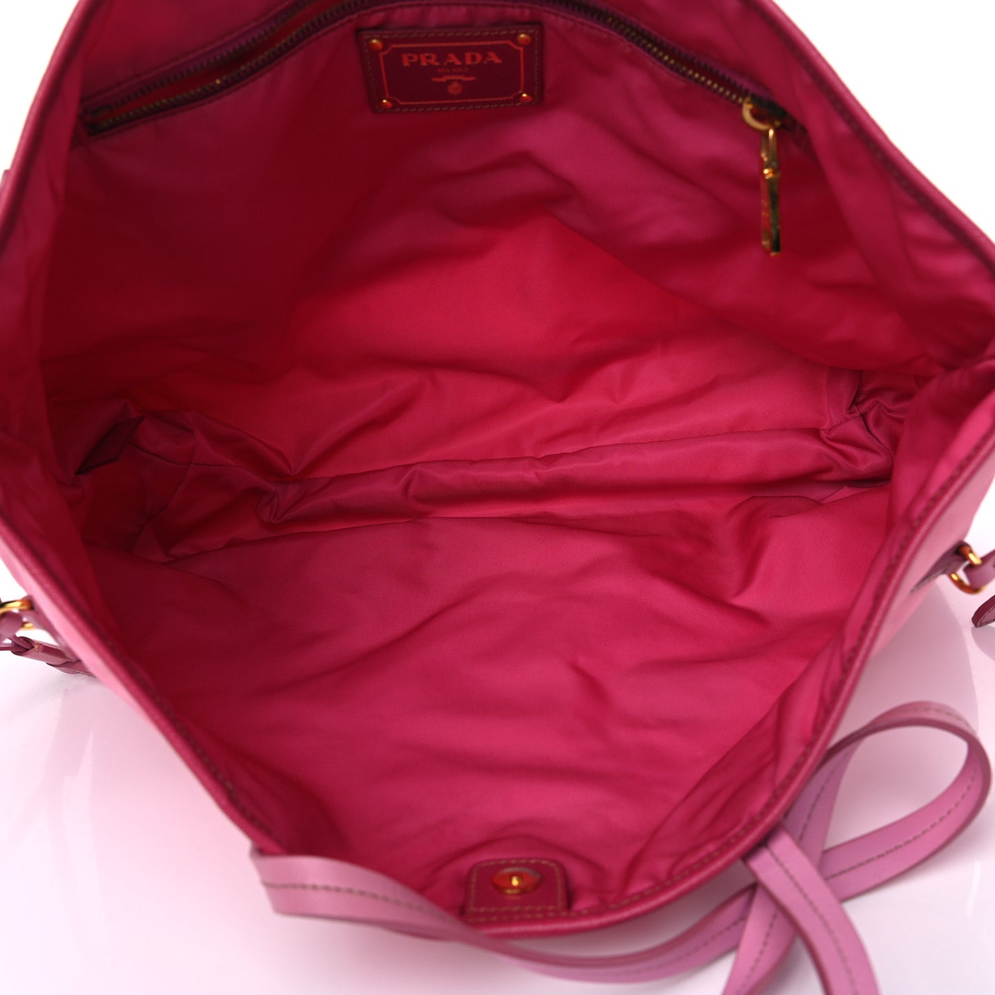 Tessuto Nylon Saffiano Shopping Tote Begonia