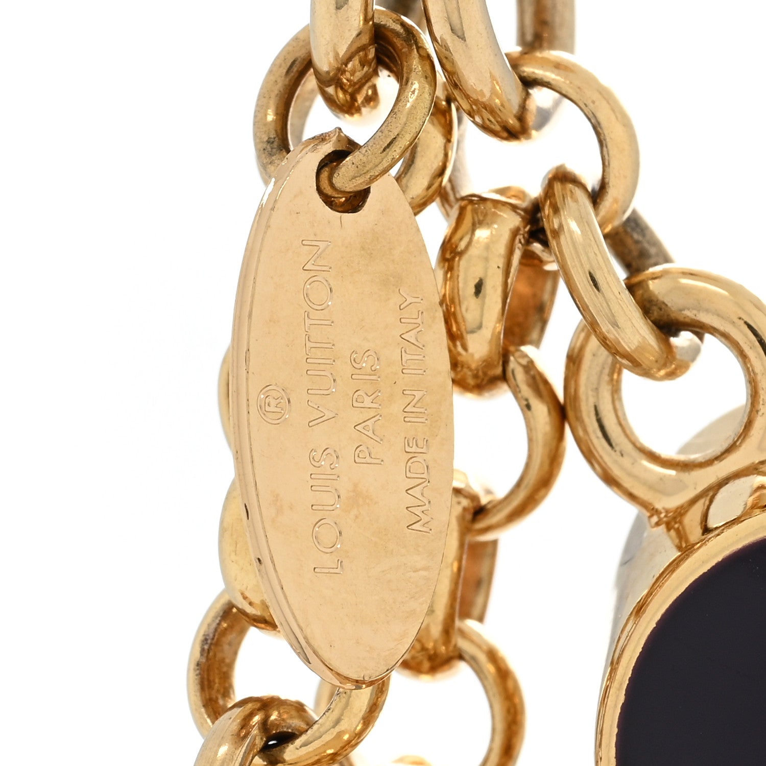 Louis Vuitton Metal Enamel Fleur De Monogram Bag Charm Dore 3 of 3