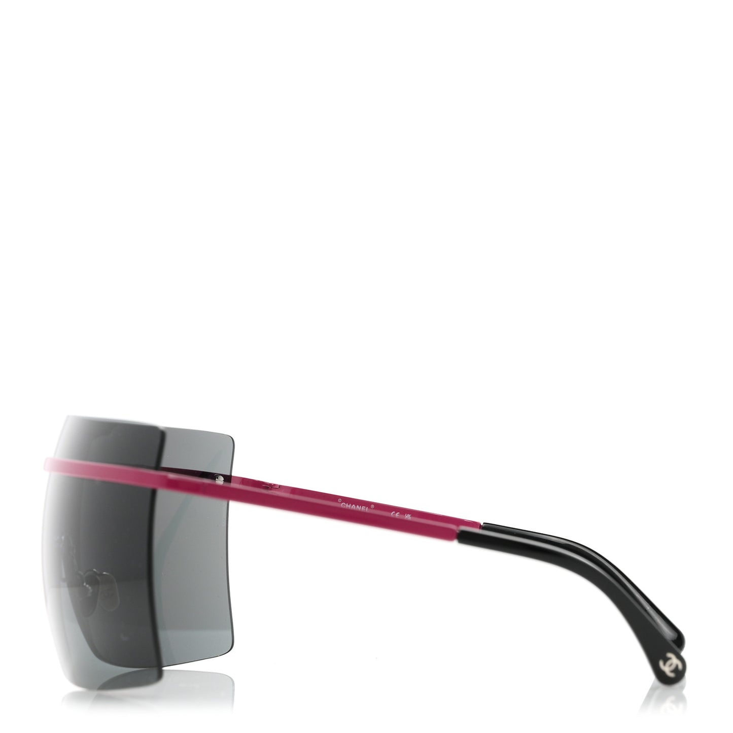 Acetate Shield Quilted Sunglasses 71655 White Red