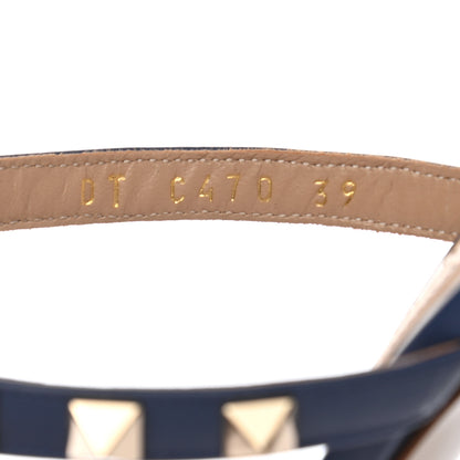 Valentino Garavani Calfskin Nappa Rockstud 60mm Caged Slide Sandals 39 Light Ocean 6 of 9