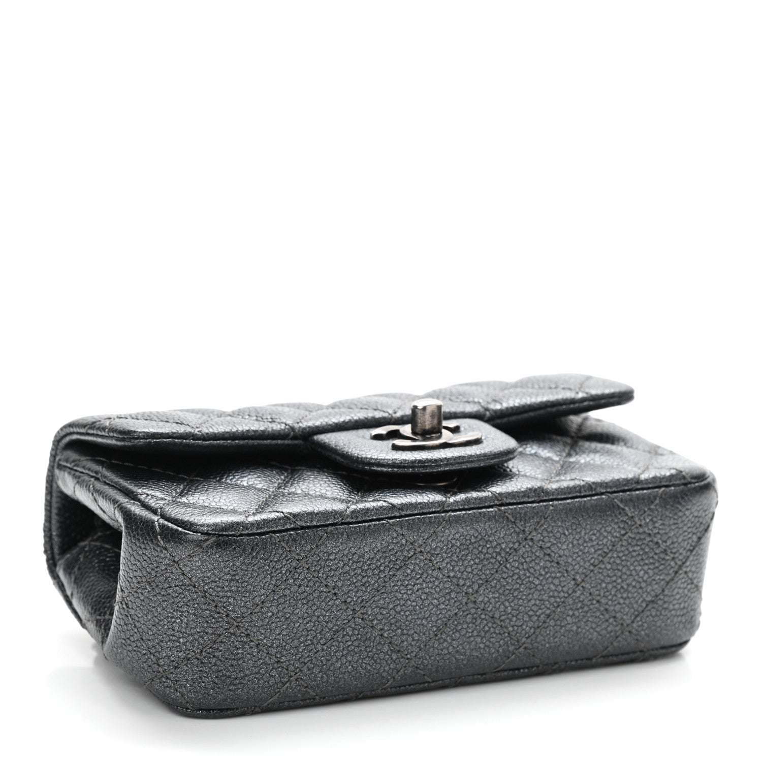 Chanel Metallic Caviar Quilted Extra Mini Flap Charcoal 4 of 11