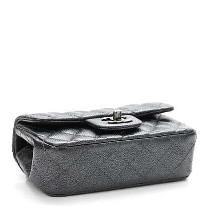 Chanel Metallic Caviar Quilted Extra Mini Flap Charcoal 4 of 11
