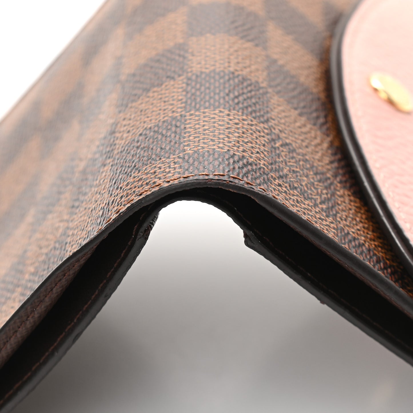 Damier Ebene Normandy Compact Wallet Rose Ballerine
