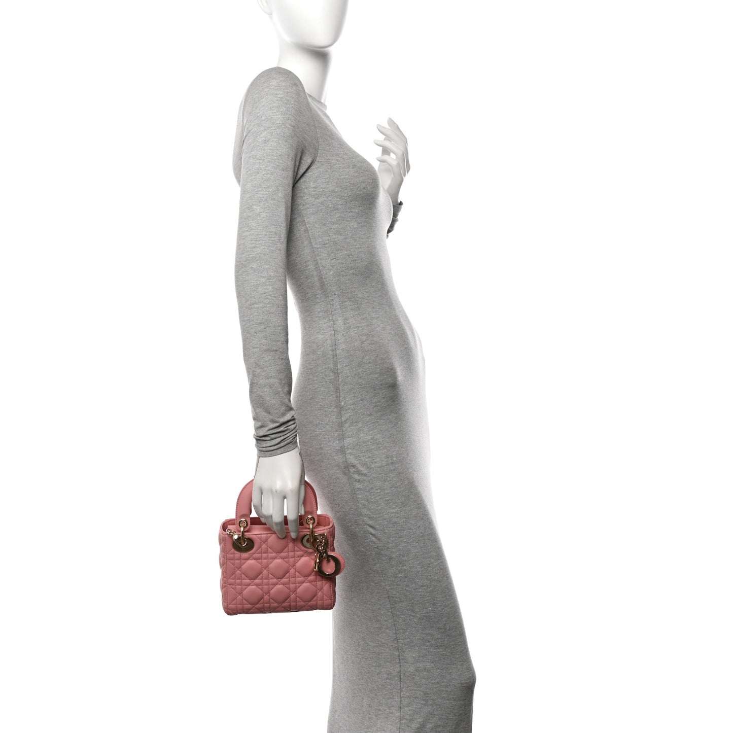 Lambskin Cannage Mini Lady Dior Light Pink